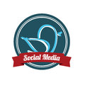 Social media bird abstract on white background Stock Photo