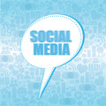 Social media box text on light blue special background Royalty Free Stock Images