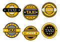 Taxi service emblems and signs set for transportation industry design Royalty Free Stock Photos