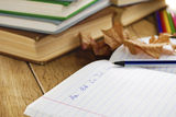 The textbook with pen Royalty Free Stock Image