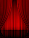 Theatre curtain vertical close view of a red Royalty Free Stock Photo