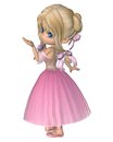 Toon ballerina in pink romantic style tutu cute wearing a with a long skirt the ballet d digitally rendered illustration Royalty Free Stock Images