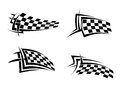 Tribal signs with checkered flags for sports or tattoo design Royalty Free Stock Image