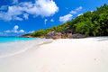 Tropical sunny beach praslin island the seychelles Royalty Free Stock Photo