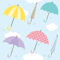 Umbrella pattern illustration of umbrellas also works as seamless Stock Image