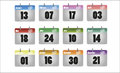 Vector calendar icon icons for twelve months on a white background Stock Images
