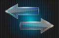 Vector glass arrows beautiful can be used for your design webdesign e shop clear and transparent realistic look in blue and red Stock Images