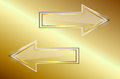 Vector glass arrows beautiful can be used for your design webdesign e shop clear and transparent realistic look in gold or golden Royalty Free Stock Photo