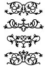 Vintage floral patterns and elements set in medieval style Stock Photo