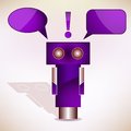 Violet robot with message bubbles vector illustration Stock Image