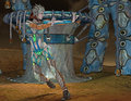Woman in fantasy armor d rendering of a Stock Photo