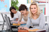 Woman at university Stock Images