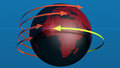 World map connect d design red and connections Stock Photography